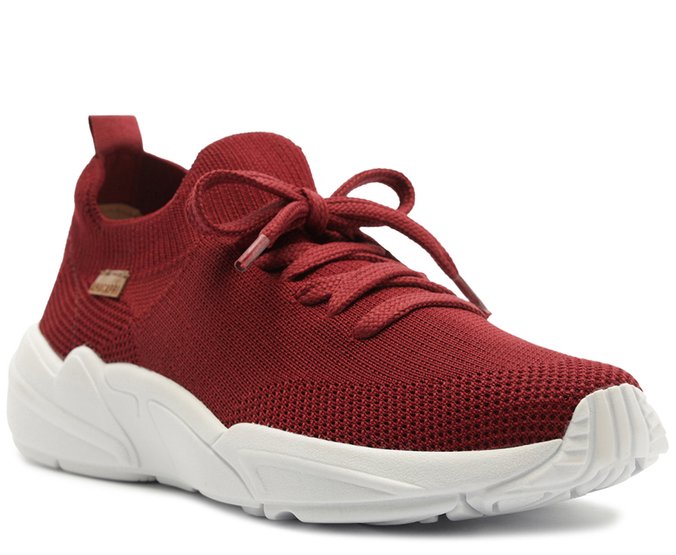Tênis Sporty Malha Knit Vermelho