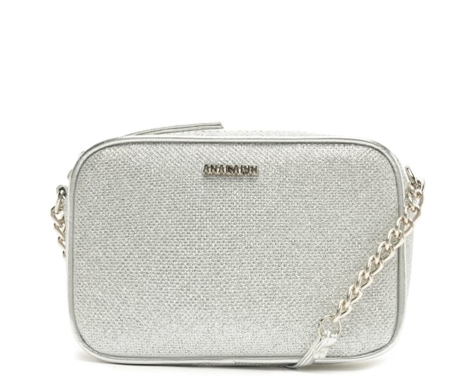 Bolsa Tiracolo Pequena Glam Essencial Prateada