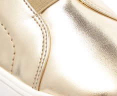 Tênis Slip On Elástico New Dourado