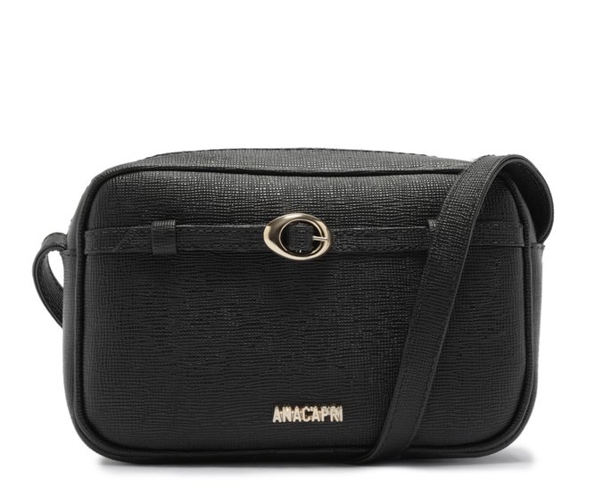 Bolsa Tiracolo Média Pingente Preta