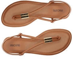 Sandália Slim Metal Comfy Marrom