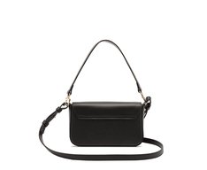 Bolsa Tiracolo Média Baguete Pespontada Preta