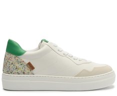 Tênis de Amarrar Branco e Verde Nati