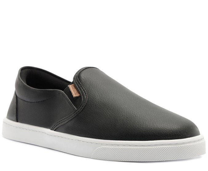 Tênis Slip On Slim Elástico Preto