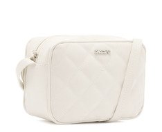 Bolsa Tiracolo Média Matelassê Triangular Arredondada Branca