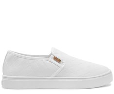 Tênis Slip On Sola Alta Liso Branco