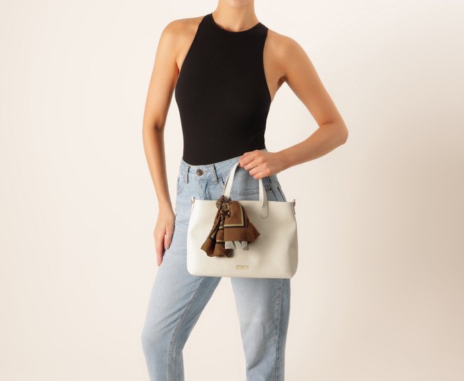 Bolsa Tote Média Itacare Lenço Branca