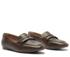 Mocassim Madri Bico Quadrado Marrom