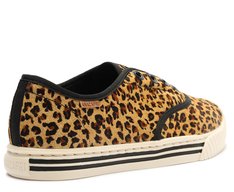 Tênis Slip On Alê Onça Couro Animal Print