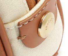 Necessaire Pequena Lona Tricolor Marrom e Verde