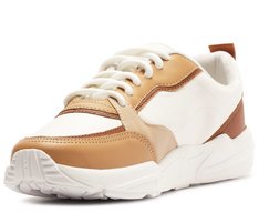 Tênis Sporty Multineutro Branco Detalhe Marrom