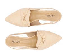 Sapatilha Slingback Verniz Laço Bege
