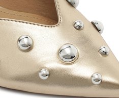 Sapatilha Slingback Maxi Tachas Dourada