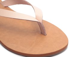 Rasteira Slim Tira Única Couro Rosa