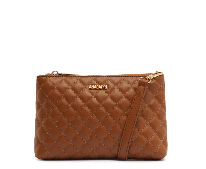 Bolsa Tiracolo Pequena Matelassê Marrom