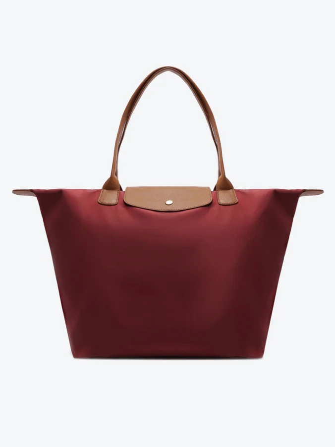 Bolsa Shopping Grande Nylon Botão Vermelha