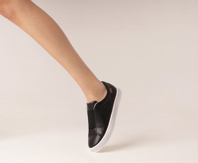 Tênis Slip On Elástico New Preto