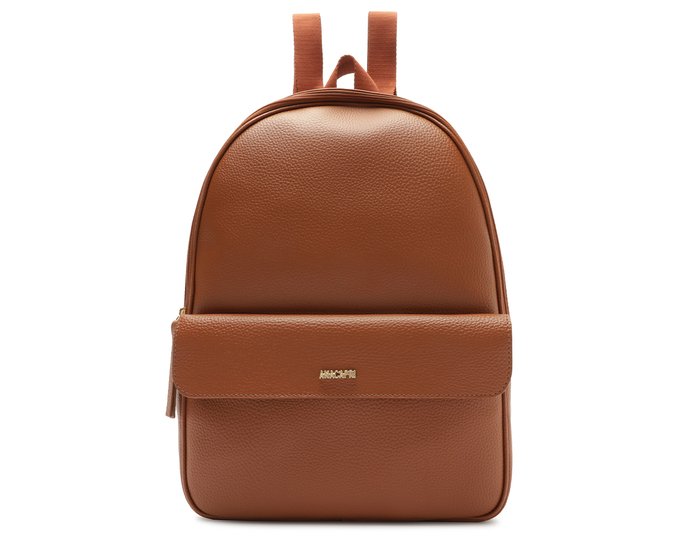 Mochila Grande Texturizada Marrom Caramelo