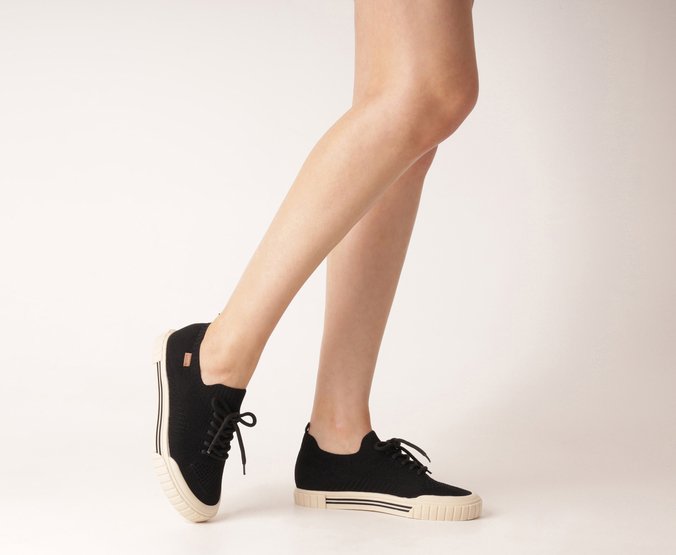 Tênis Knit Texturizado Alê Preto