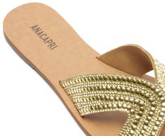 Rasteira Glam Strass Dourada
