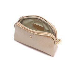 Bolsa Tiracolo Pequena Texturizada Dourada