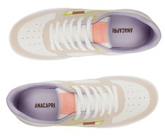 Tênis Branco e Nude Detalhe Multicolorido Pontilhado