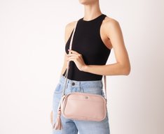 Bolsa Tiracolo Média Maxi Barbicacho Rosa