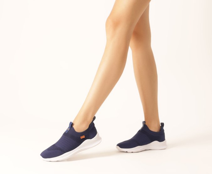 Tênis Slip On Streech Jogging Knit Azul