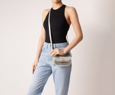 Bolsa Tiracolo Pequena Estruturada Prata