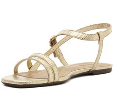 Rasteira Tiras Ivory Dourada