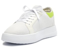 Tênis Branco Sola Alta Knit Detalhe Verde
