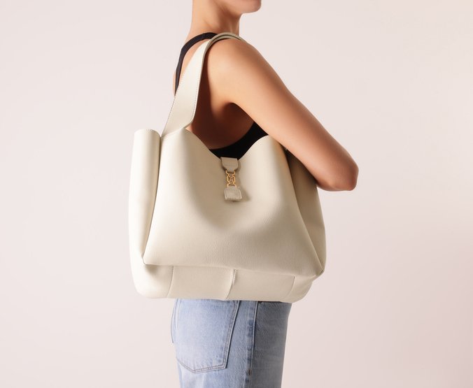 Bolsa Shopping Grande Detalhe Branca