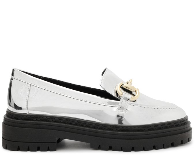 Mocassim Prata Bridão Tratorado Specchio