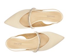 Sapatilha Slingback Tira Glam Branca