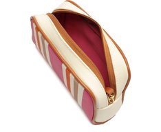 Necessaire Pequena Lona Tricolor Rosa e Laranja