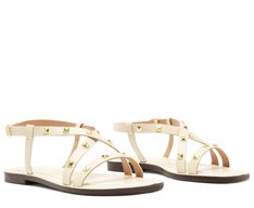 Sandália Rasteira Tachas Branca