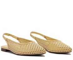 Sapatilha Slingback Vazada Amarela
