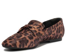 Mocassim Laço Bico Quadrado Animal Print