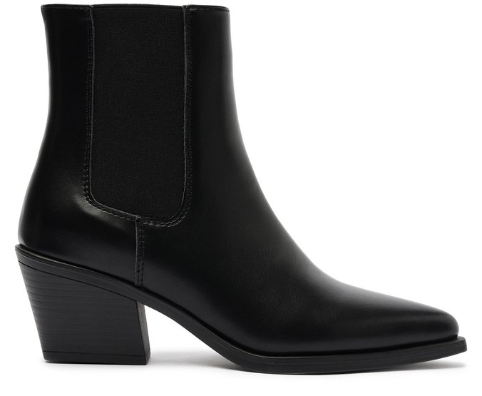 Bota Salto Bloco Chelsea Preta