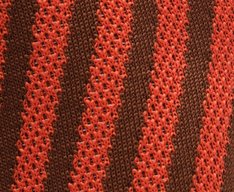 Bolsa Shopping Grande Knit Listrado Laranja e Marrom