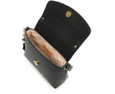 Bolsa Tiracolo Pequena Chaveiro Flor Preta