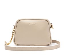 Bolsa Tiracolo Pequena Arredondada Glam Bege