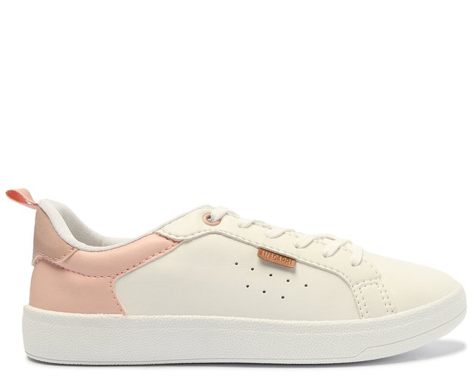 Tênis Casual Furadinho Branco E Rosa