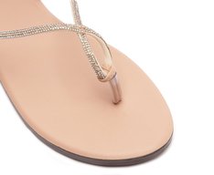 Rasteira De Tiras Tradicionais Glam Bege