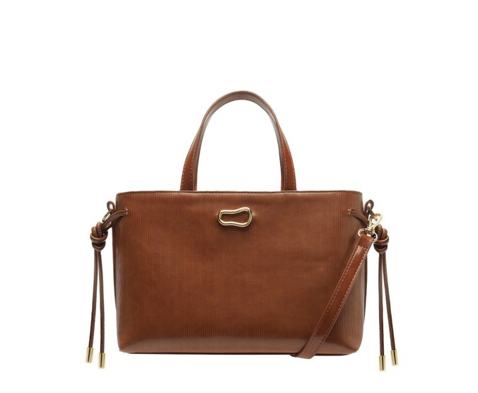 Bolsa Tote Média Canelada Marrom