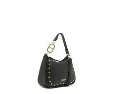 Bolsa Tiracolo Pequena Baguete Tachas Preta