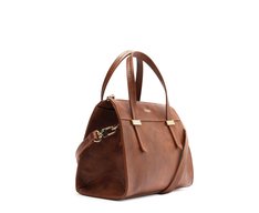 Bolsa Tote Média Pespontos Marrom