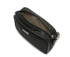 Bolsa Tiracolo Pequena Textura Glam Preta