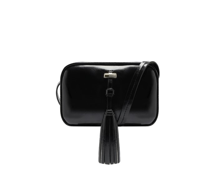 Bolsa Tiracolo Pequena Detalhe Tassel Preta