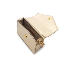 Bolsa Tiracolo Pequena Estruturada Party Dourada
